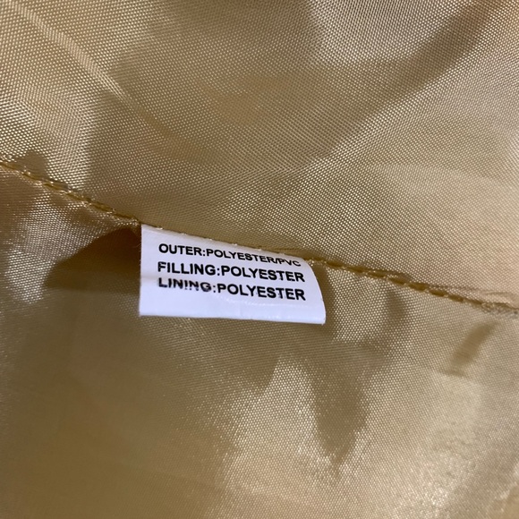 SAIPING HIGH QUALITY FASHION GOLD FULL ZIP VELCRO QUILTED PUFFER JACKET SIZE S/P - Picture 16 of 16